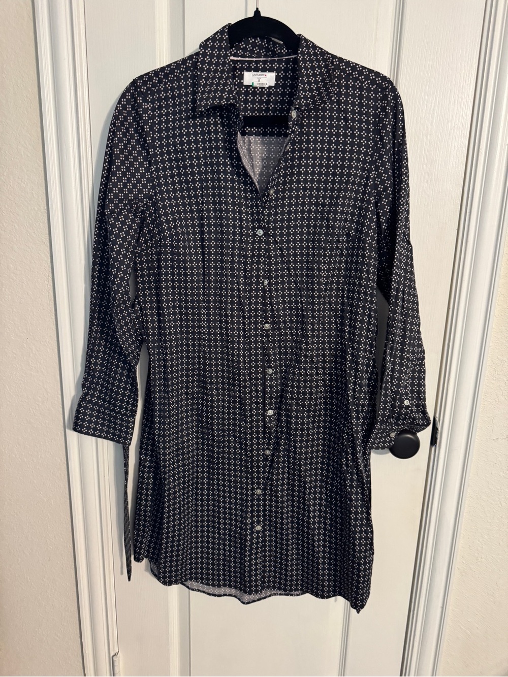 UNTUCKit Black Printed Long Shirt Dress